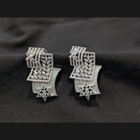 Akruti Collection Silver Plated American Daimonds Dangler Earrings