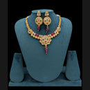 Akruti Collection Gold Plated Pota Stone And Beads Necklace Set 