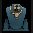 Akruti Collection Gold Plated Pota Stone And Beads Necklace Set