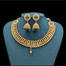 Akruti Collection Gold Plated Pota Stone And Pearls Necklace Set 