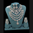 Akruti Collection Silver Plated American Daimonds Double Necklace Set 