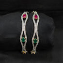 Akruti Collection Premium Gold Plated American Diamond Bangles