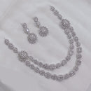 Akruti Collection Silver Plated American Diamond Necklace Set