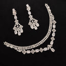 Akruti Collection Silver Plated American Diamond Necklace Set
