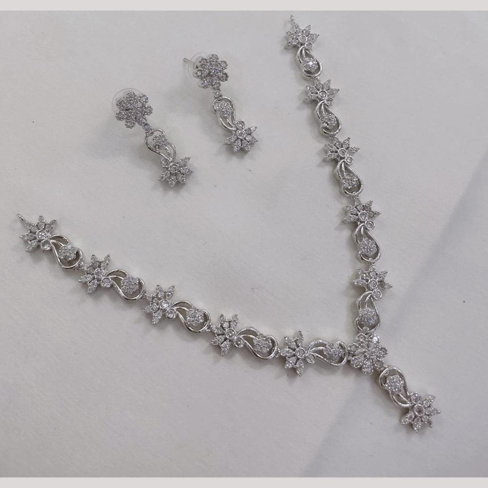 Akruti Collection Shine in Style  American Diamond Necklace Set