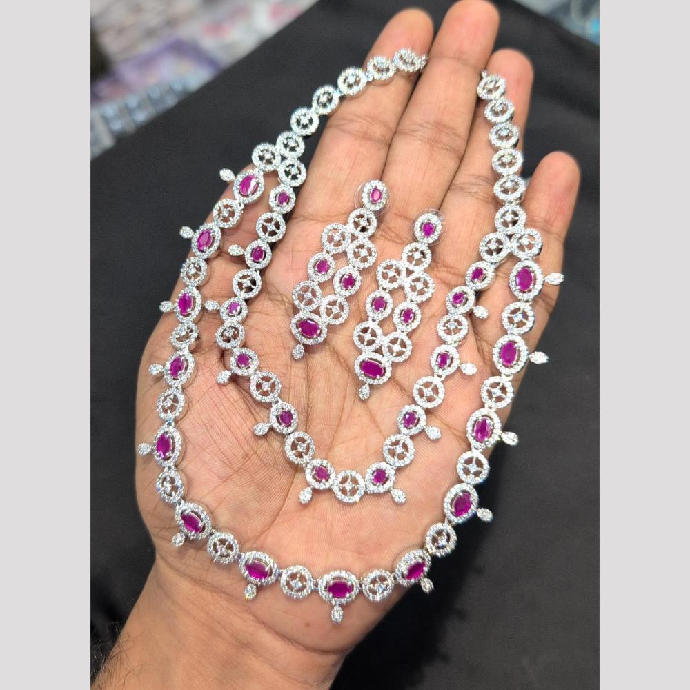 Akruti Collection Austrian and Crystal Stone Premium Necklace Set
