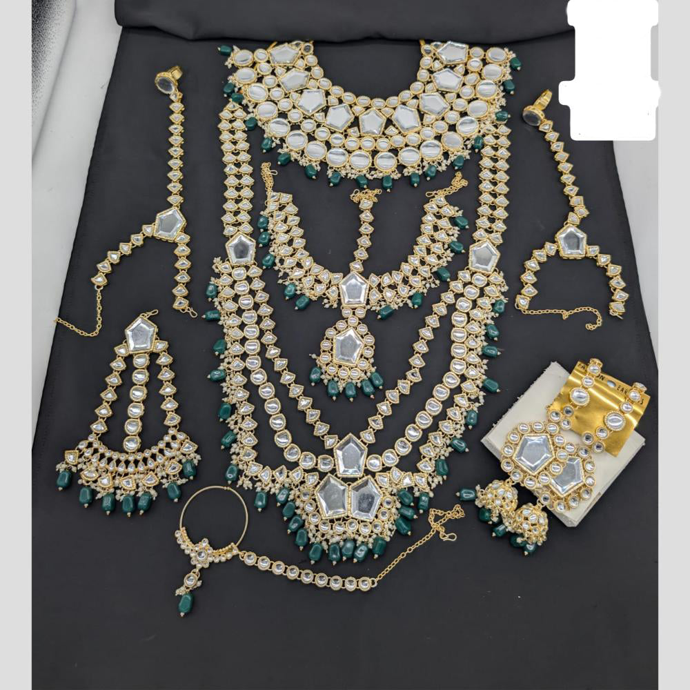 Akruti Collection Modern Heirloom Kundan And Beads Fusion Look Bridal Set