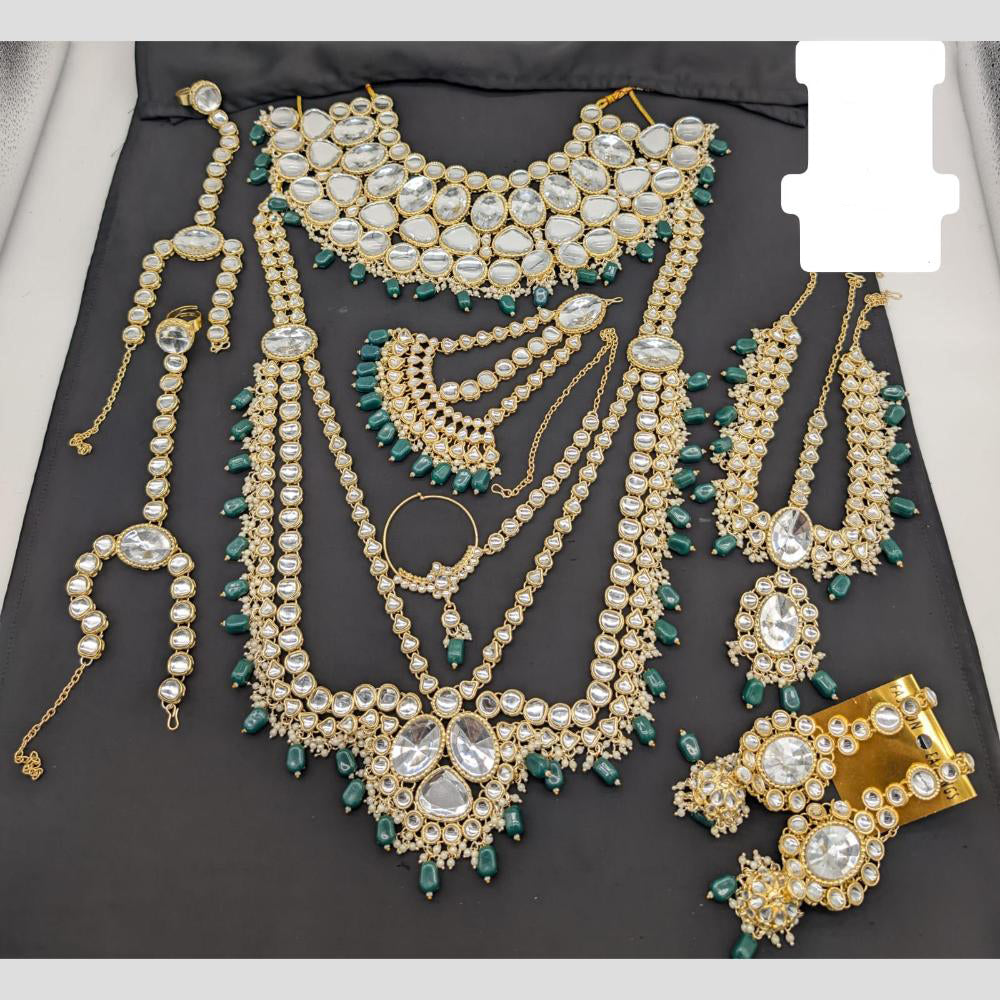 Akruti Collection Modern Heirloom Kundan And Beads Fusion Look Bridal Set