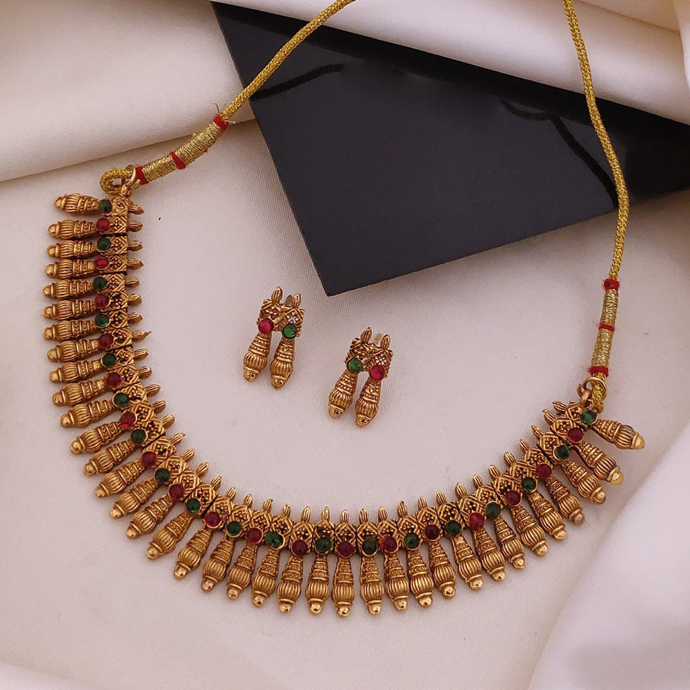Akruti Collection Tradition Meets Pota Stone Necklace Set
