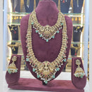 Akruti Collection Traditional Temple double Necklace Set