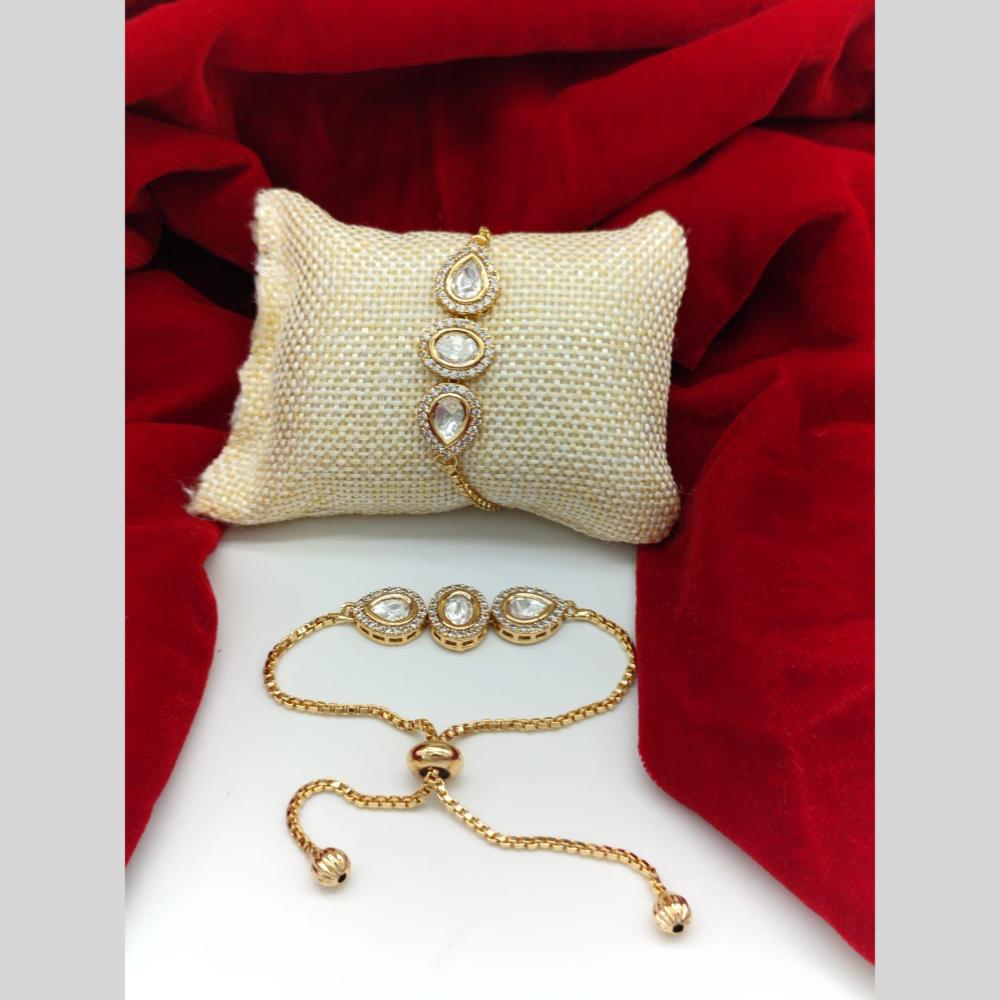 Akruti Collection Elegant Kundan Stone Bracelet (1 Piece only)