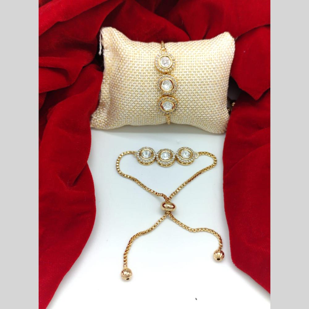 Akruti Collection Elegant Kundan Stone Bracelet (1 Piece only)