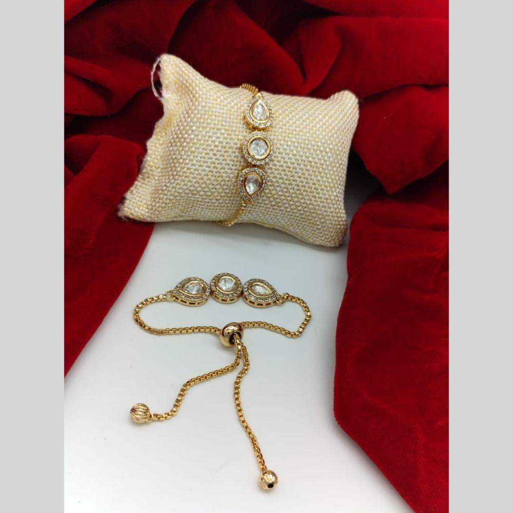 Akruti Collection Elegant Kundan Stone Bracelet (1 Piece only)