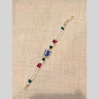 Akruti Collection Elegant Pearl Rakhi – Traditional Love with a Touch of Grace