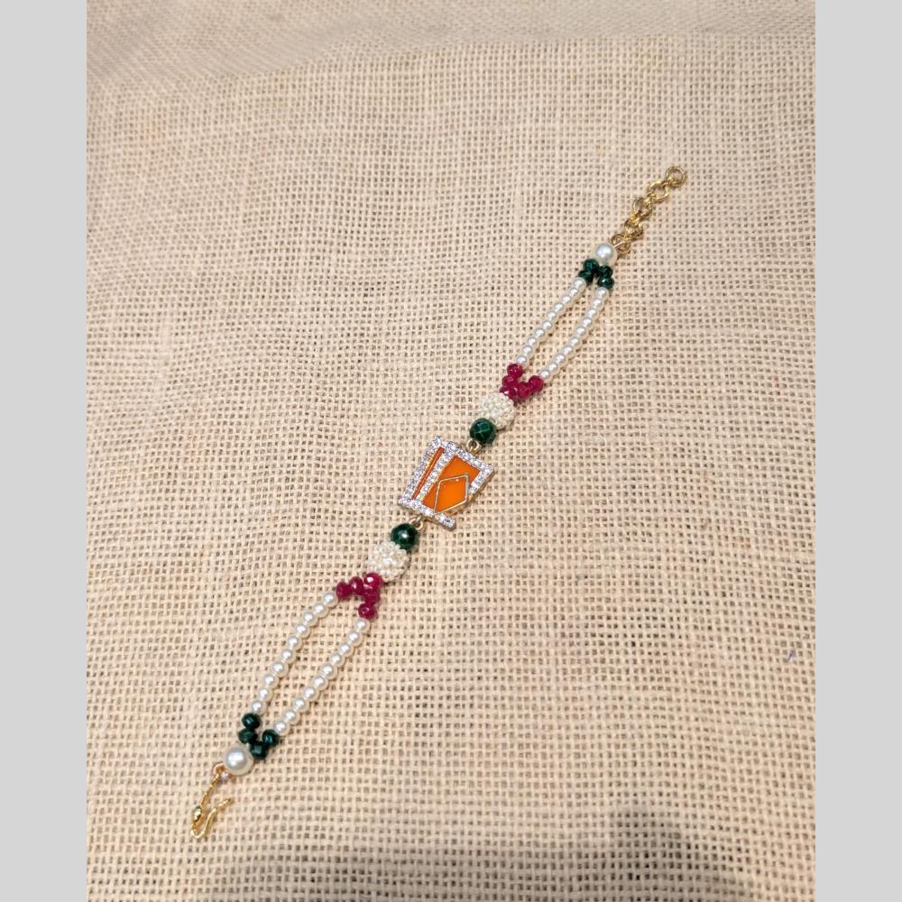 Akruti Collection Rakhi with Pearl Detailing – Celebrate Raksha Bandhan in Style