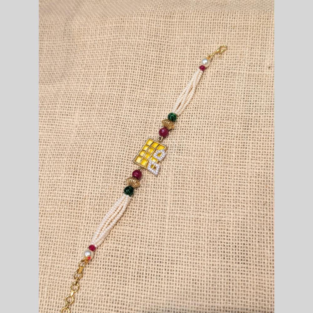 Akruti Collection Designer Pearl Rakhi for Brother – Pure Bond of Love