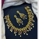 Akruti Collection Designer Austrain And Pota Stone Pearl Necklace Set 