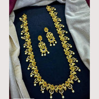 Akruti Collection Modern Elegance Austrain Stone And Pearl Long Necklace Set 