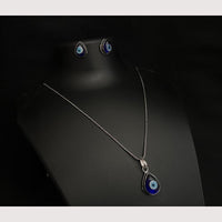 Akruti Collection Evil Eye Charm Stylish Chain Pendent Set 
