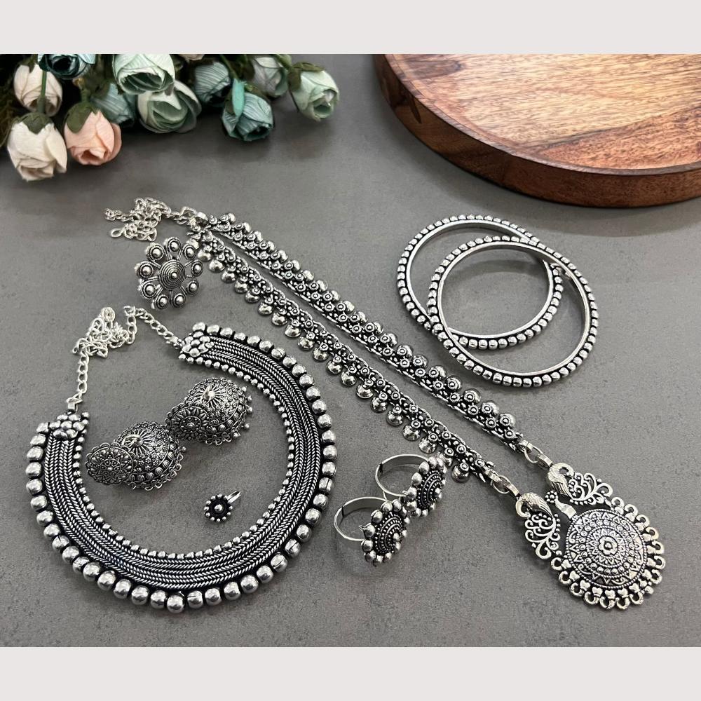 Akruti Collection Urban Ethnic Oxidised Plated Combo Set