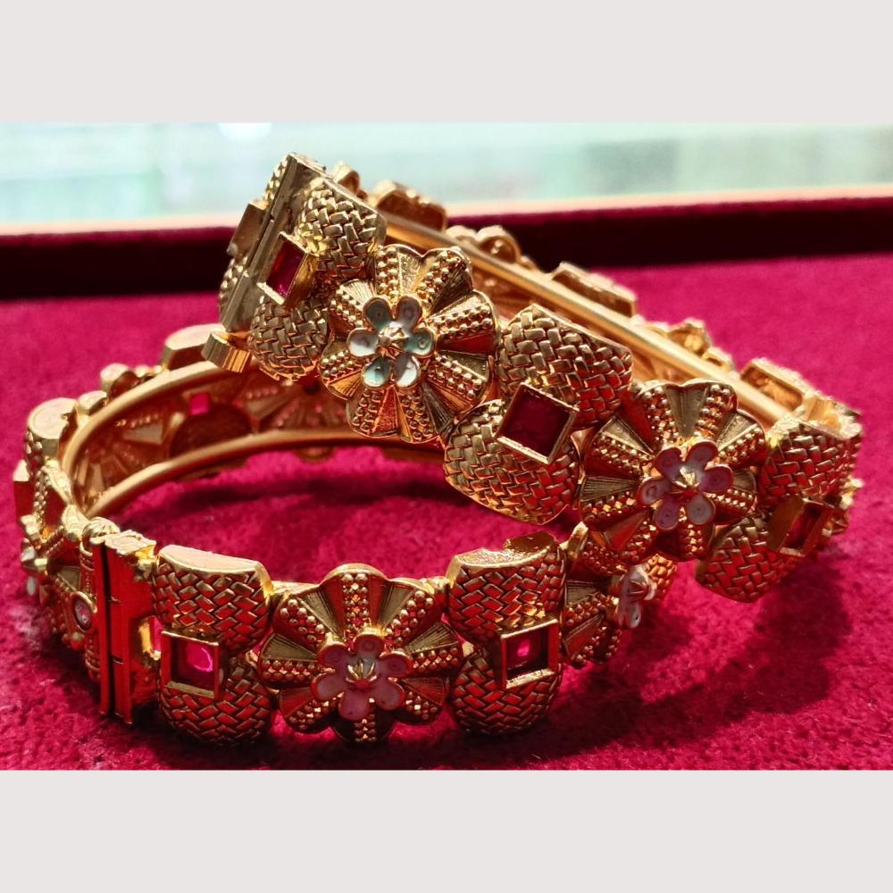 Akruti Collection Crafted Beauty Meenakari Openable Bangle Set