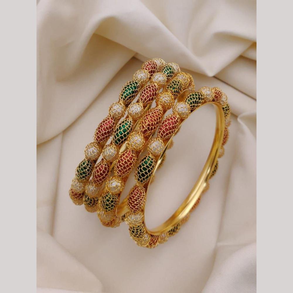 Akruti Collection Elegant Beads Bangles Set