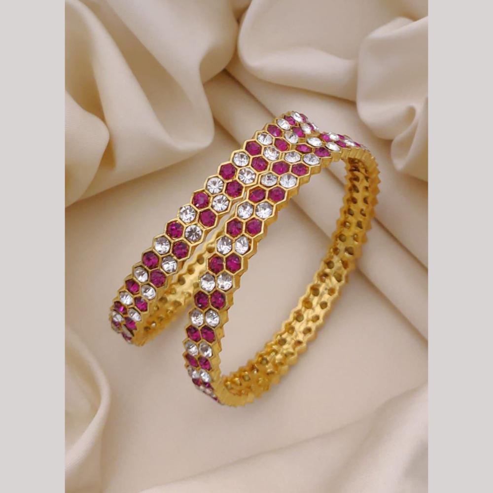 Akruti Collection Elegant Austrian Stone Bangles Set