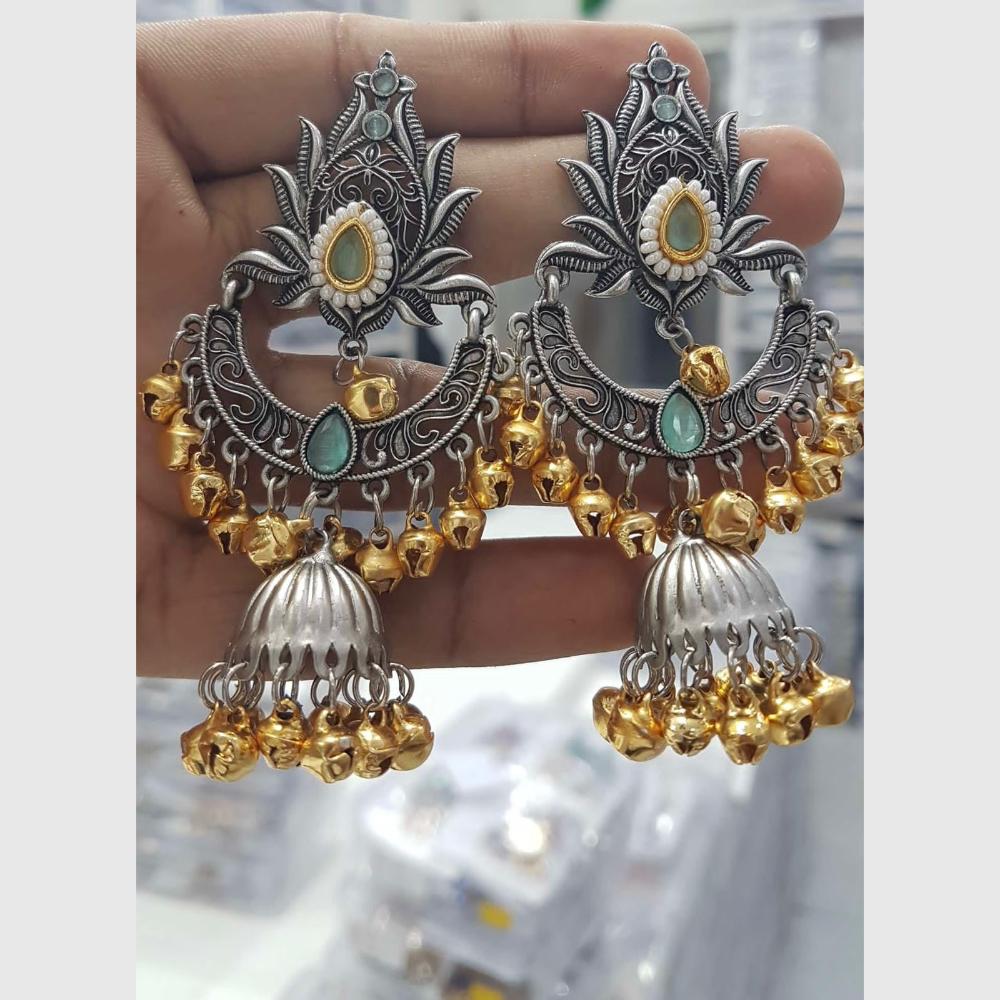 Akruti Collection Elegant 2 Toned Jhumki Earrings