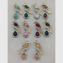 Akruti Collection Statement Earrings – Parrot & Crystal stone
