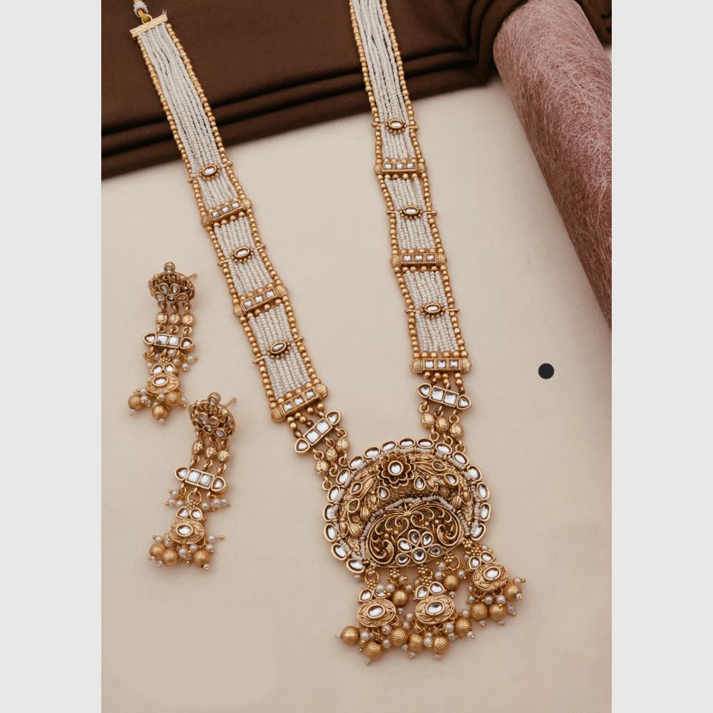 Akruti Collection Pota Stone Pearl Long Necklace