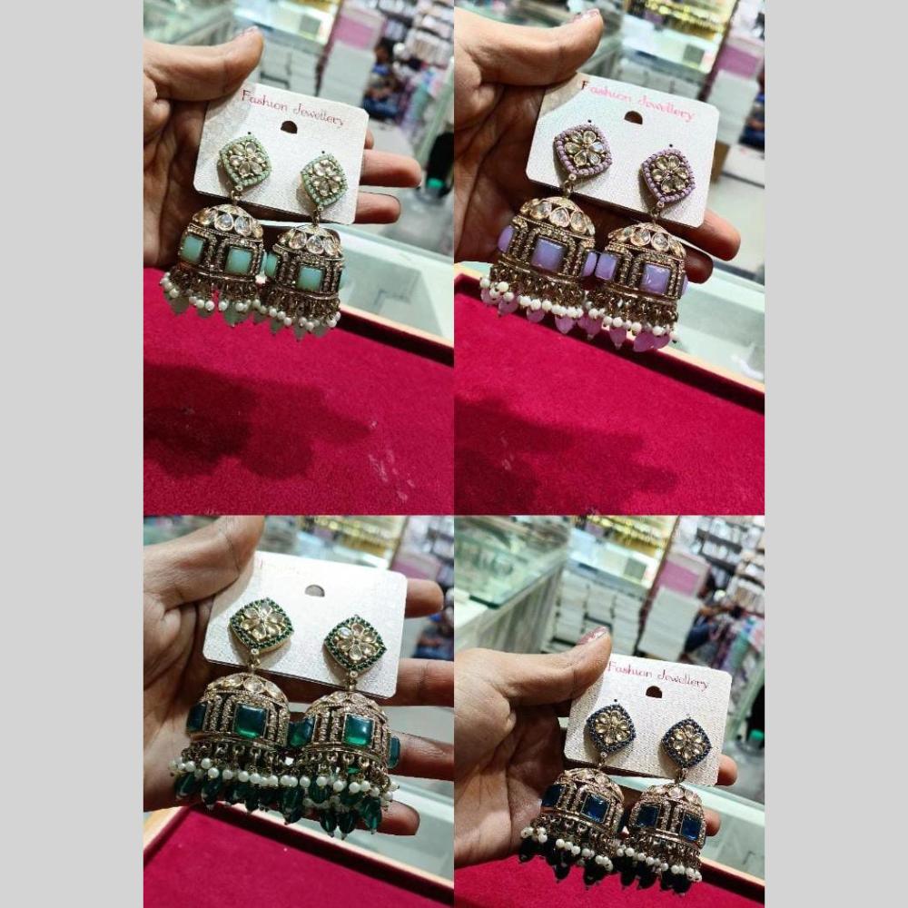 Akruti Traditional Jhumka Earrings with Sparkling Austrian Stones And Crystal