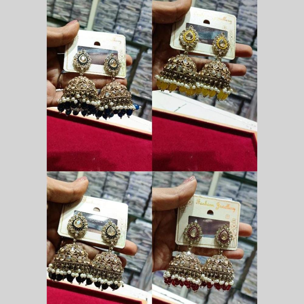 Akruti Ethnic Jhumkas With  Elegant Crystals Stone