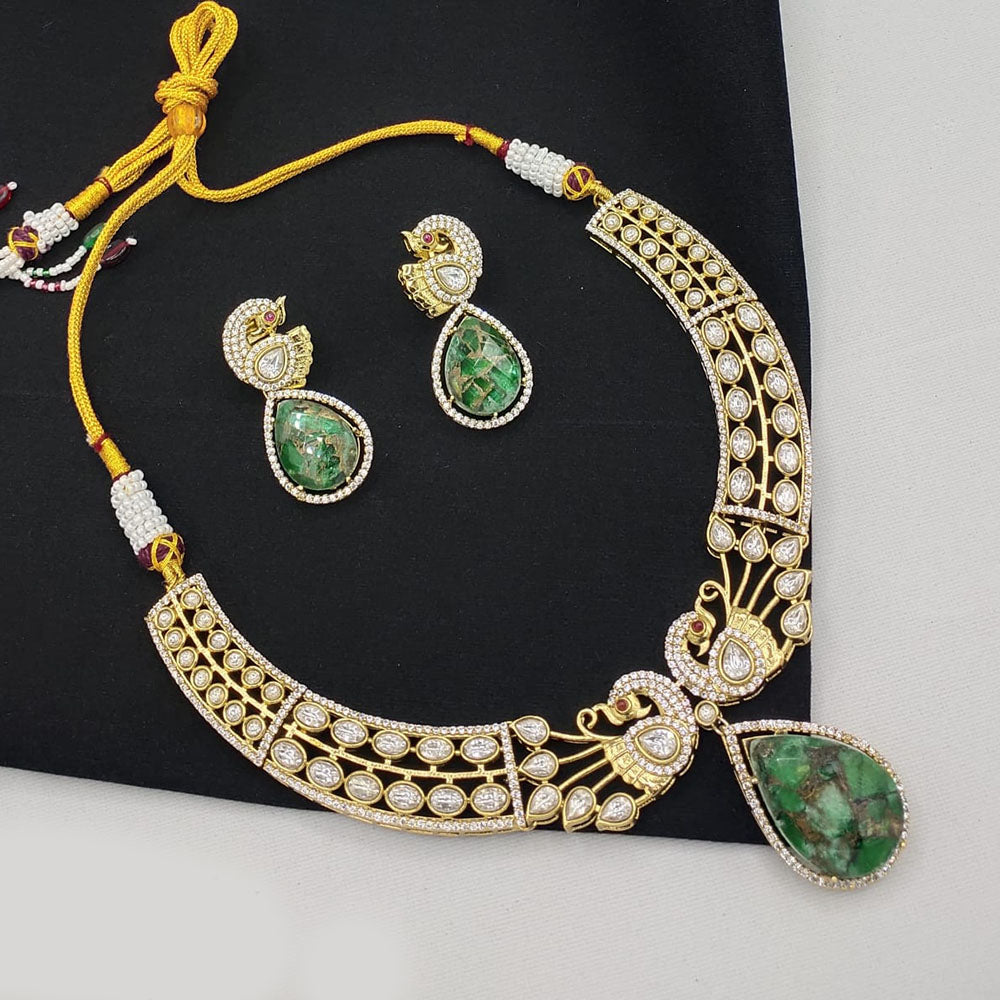 Akruti Collection Kundan Stone Necklace Set