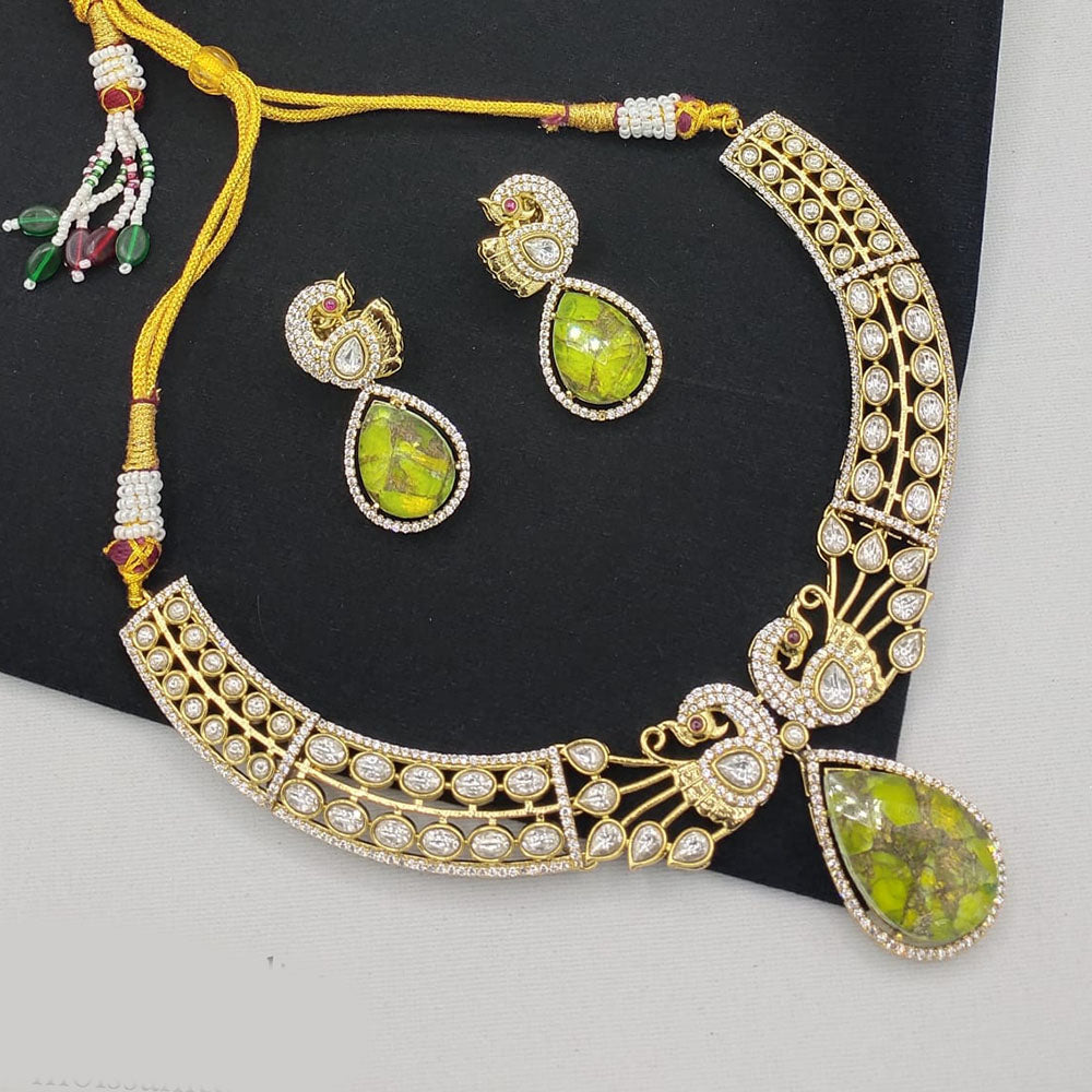 Akruti Collection Kundan Stone Necklace Set