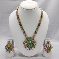 Akruti Collection Kundan Stone Long Necklace Set