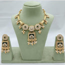 Akruti Collection Traditional Pota Stone And Pearl Necklace Set