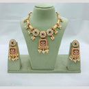 Akruti Collection Traditional Pota Stone And Pearl Necklace Set