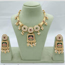 Akruti Collection Traditional Pota Stone And Pearl Necklace Set