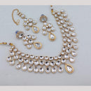 Akruti Collection Elegant Gold Plated Kundan Stone Necklace Set
