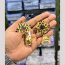 Akruti Collection Antique Gold Plated Pota Stones And Pearls Jhumki Earrings
