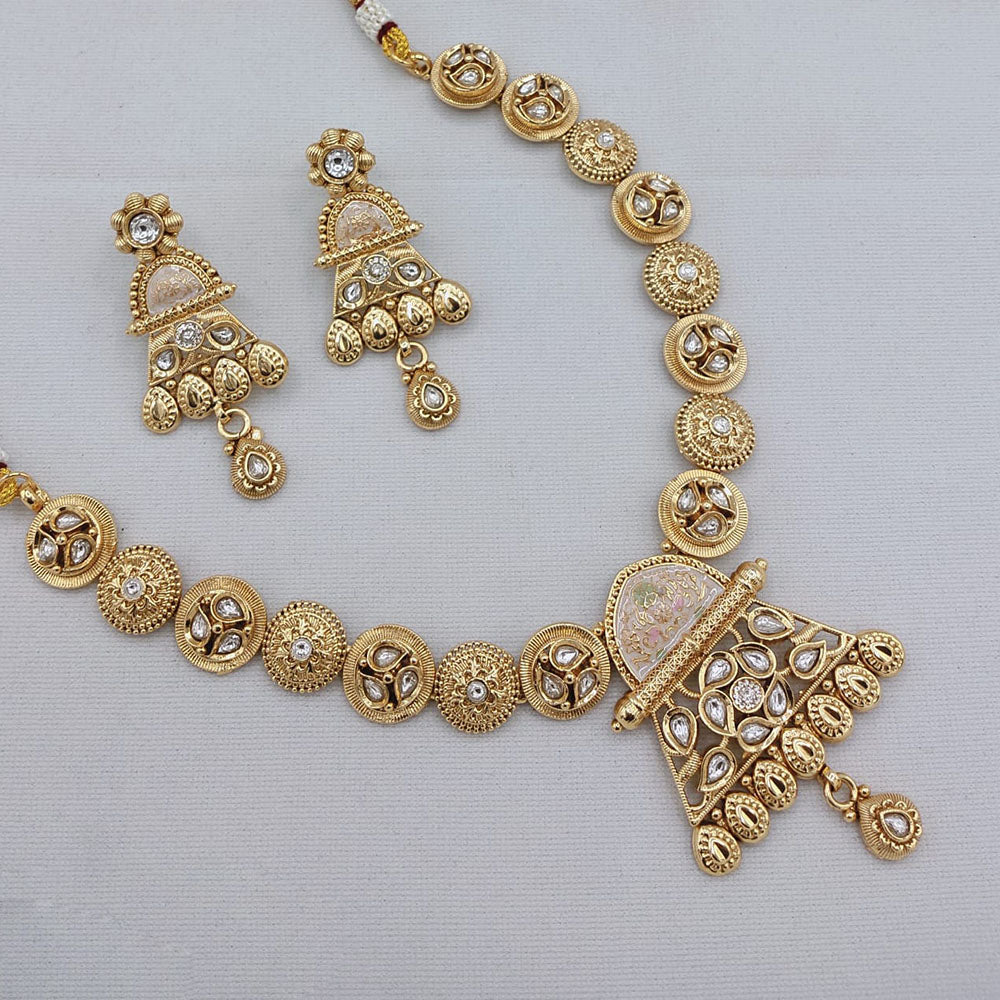 Akruti Collection Pota Stone Necklace Set