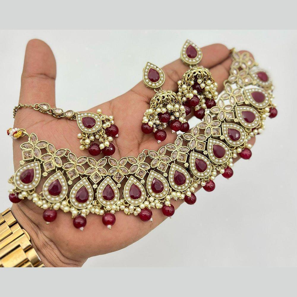 Akruti Collection Traditional Kundan Necklace Set For Wedding Wear
