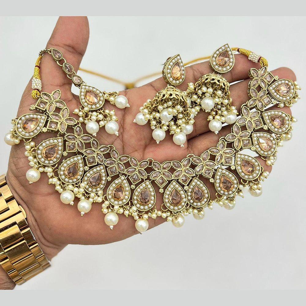 Akruti Collection Traditional Kundan Necklace Set For Wedding Wear