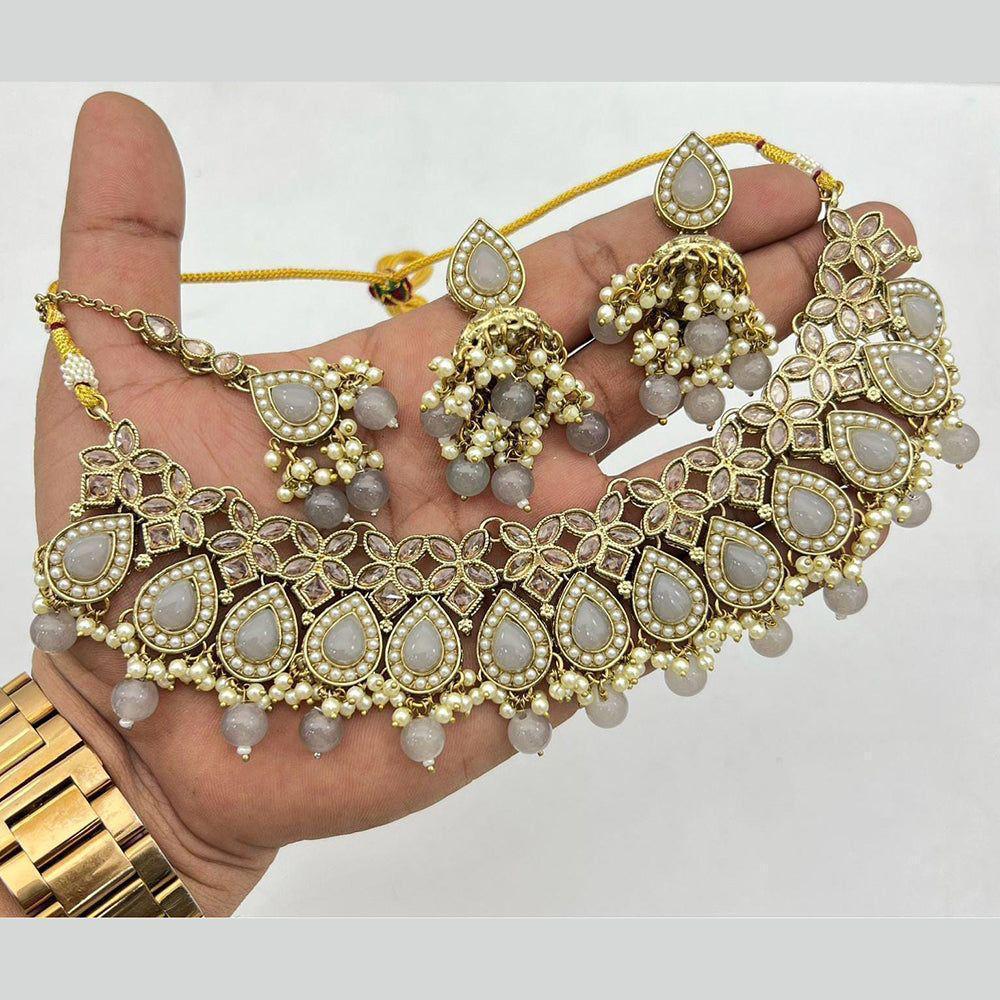 Akruti Collection Traditional Kundan Necklace Set For Wedding Wear