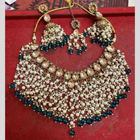 Akruti Collection Traditional Crystal Beads Stone Necklace Set For Wedding & Festive Wear