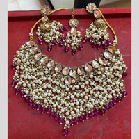 Akruti Collection Traditional Crystal Beads Stone Necklace Set For Wedding & Festive Wear