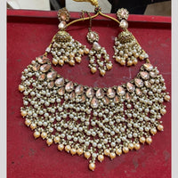 Akruti Collection Traditional Crystal Beads Stone Necklace Set For Wedding & Festive Wear