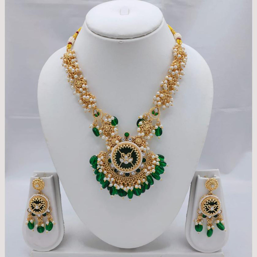 Akruti Collection Premium  Pota & Pearl Necklace Set for Every Occassions