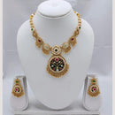 Akruti Collection Antique Style Kundan & Pota Stone Necklace Set - Weddings and Festive Wear