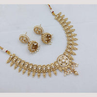 Akruti Collection Antique Style Kundan & Pearl Necklace Set - Weddings and Festive Wear
